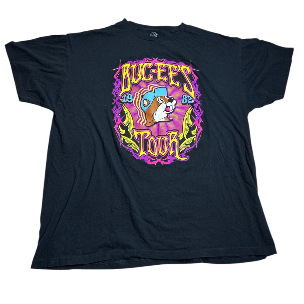 Bucee's Short Sleeve Graphic‎ T Shirt Mens XL Tour 1982-2021 Psychedelic Black